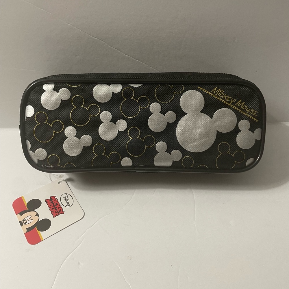 Disney Mickey Mouse Black and Gold Pencil Case/Make-up Case